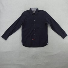 Ted Baker Shirt Mens Large Blue Floral 100 Cotton Long Sleeve Button Up Dress