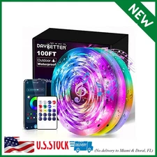 100 ft Outdoor Led Strip Lights Waterproof, Smart Light Strips with App Voice Co