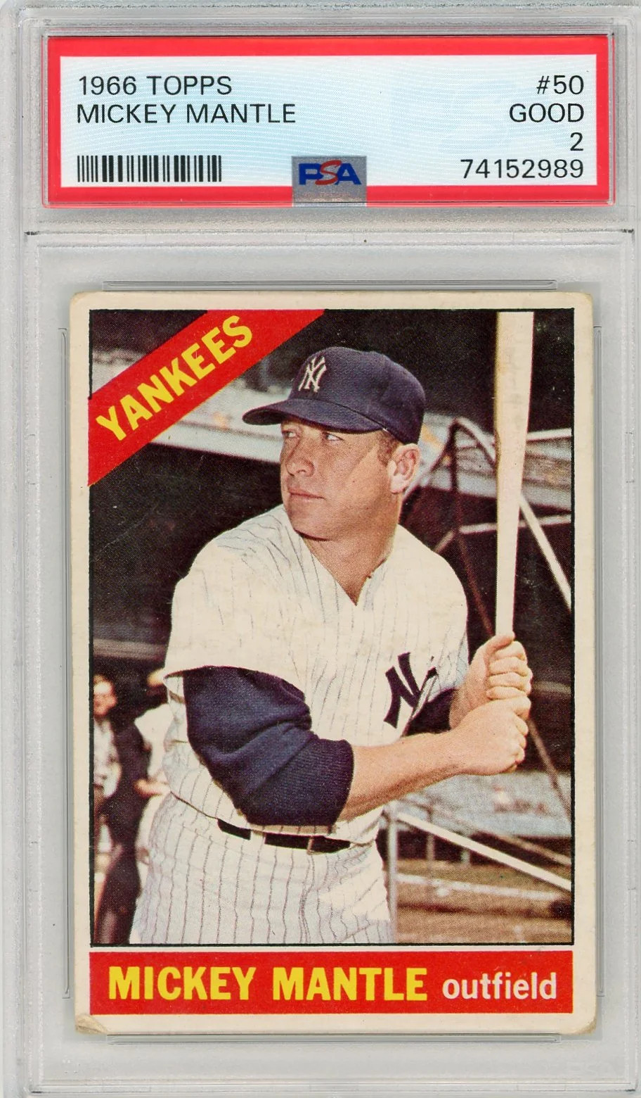 1966 Topps Mickey Mantle #50 PSA 2 view 1