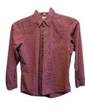 Wrangler Riata Boy's Plaid Button Down Plaid Shirt Size Large