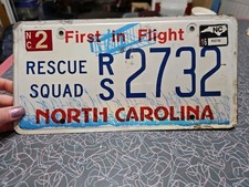License Plate Rescue Squad NC Specialty 2016 North Carolina Tag 2008 Base
