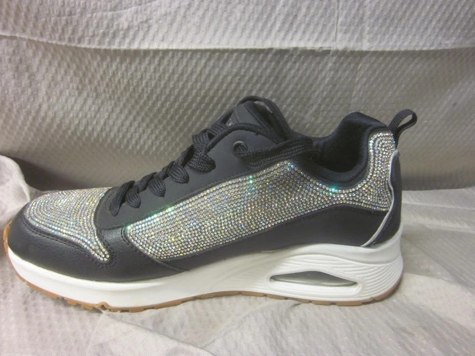 Skechers Uno-Sparkle Motion Trainer Black Sneakers Women’s Size 9 - Mint Cond - Image 4 of 4