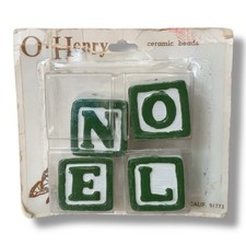 Vintage Ceramic Noel Christmas O'Henry Beads Crafting 70s for Macrame