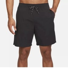 Lands End Mens Black Swim Shorts Drawstring Waist UPF 50 Quick Dry Size XL NWT