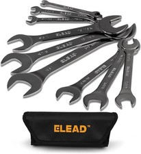 Super Thin Open-end Wrench Set 9-piece Sae 14 To 1-116 Cr-v Ultra-slim