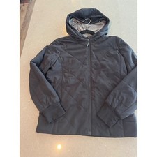 Athleta Girl Black Quilted Hooded Jacket Coat Kids Size L 12