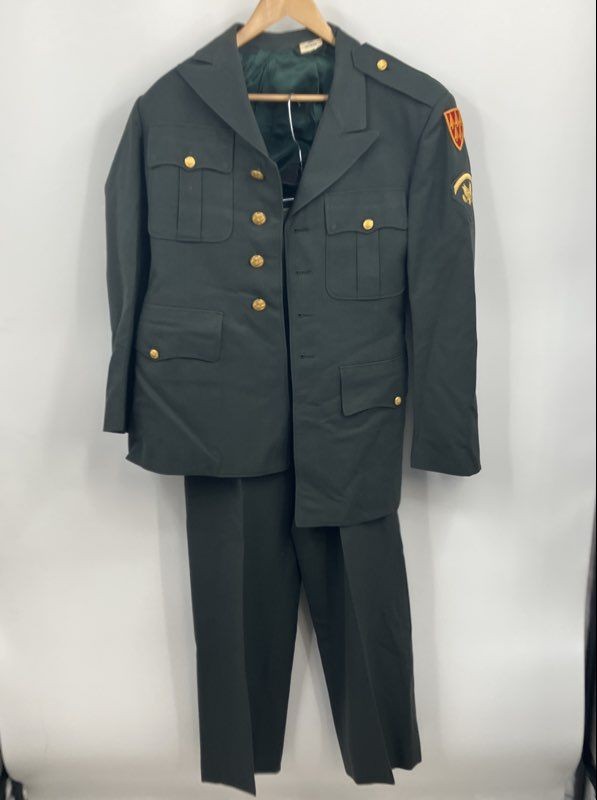 Men's Green US Army Jacket Pants 2-Piece Service Uniform Set Size 38R & W30 L36
