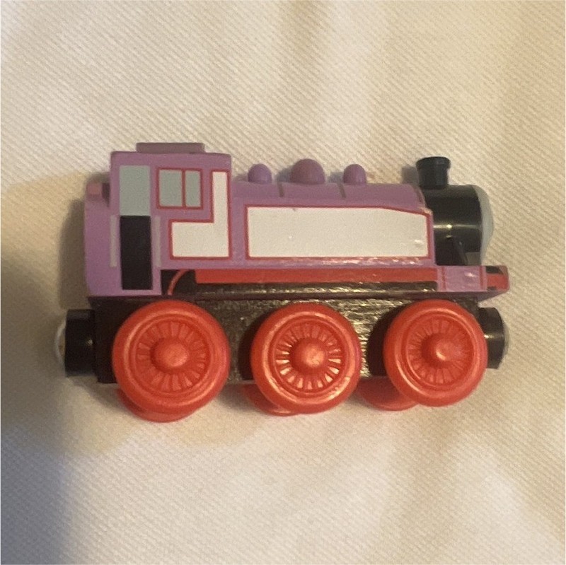 BRIO Wooden Train Engine Car Purple Pink Red Wheels Magnetic Couplers