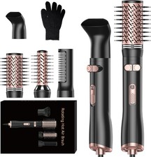 Rotating Hair Dryer Brush, 4 in 1 Round Hot Air Spin Brush Set Rose Gold 