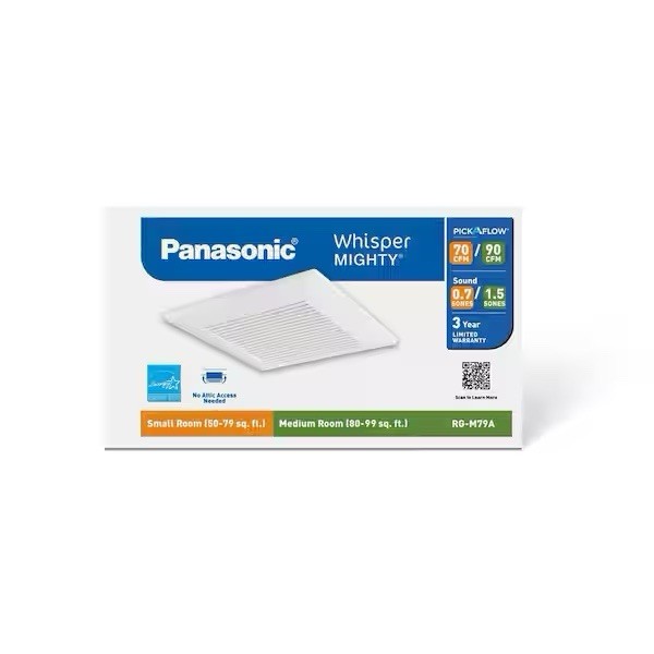 Panasonic Whisper Mighty 70/90 CFM Ceiling/Wall Exhaust Fan