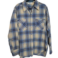 Vintage Woolrich Wool Plaid Flannel Shirt Jacket Chest Pockets