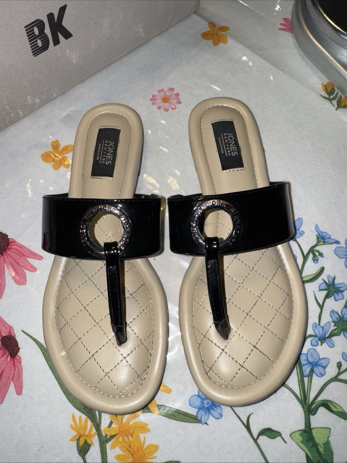 APL Sandali donna Jones Ny Lauren taglia 6 5 M nudi slip on tanga