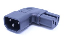 SF Cable IEC320 C14 Male Plug to C15 Connector Right Angled - Block Plug Ada...