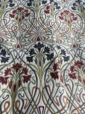 Ready Made Pair Of Curtains  Art Nouveau Pattern Lucetta Black Out Lining