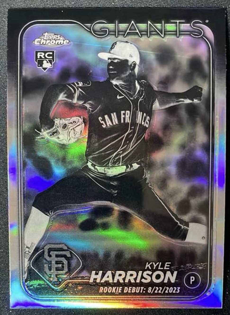 2024 Topps Chrome Update Kyle Harrison Rookie Debut RC Negative Refractor #157