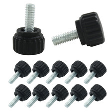 12 Pcs M4 x 10mm Black Knurled Thumb Screws with Plastic Storage Box