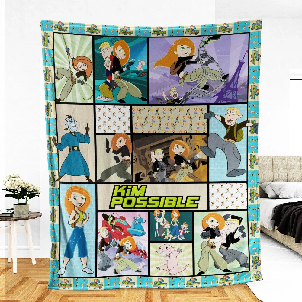 Kim Possible Blanket, Kim Possible Cartoon TV Series Fleece Sherpa Blanket