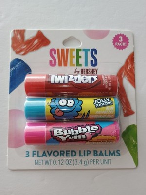 Hershey Jolly Rancher Twizzlers Strawberry Bubble Yum Flavored Lip Balms 0.12 oz