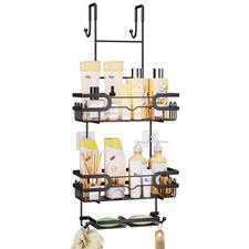 Over The Door Shower Caddy With Double Soap Holder, Stainless Steel Hanging