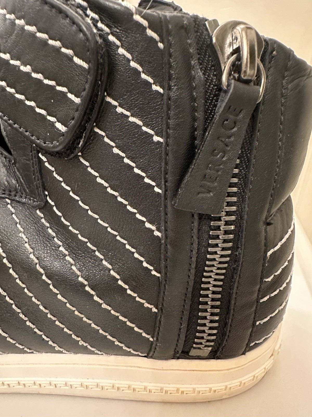 Versace Leather High Top Men Sneakers Size 42 thumbnail 6