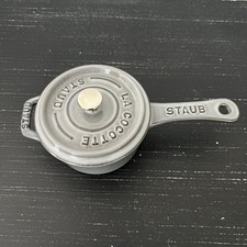 STAUB Cast Iron 0.25-qt Mini Saucepan Grey Ma...