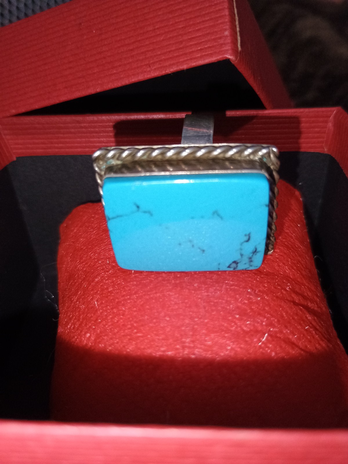 Large adjustable Texaco Sterling Silver Ring  Tur… - image 9