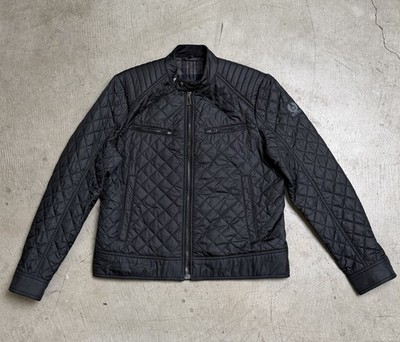 Belstaff England Black Motorcycle Puffer Jacket Men s Size 44US XL