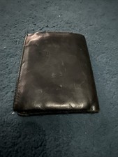 Black Leather Wallet with Space for Cards Money Notes Coins