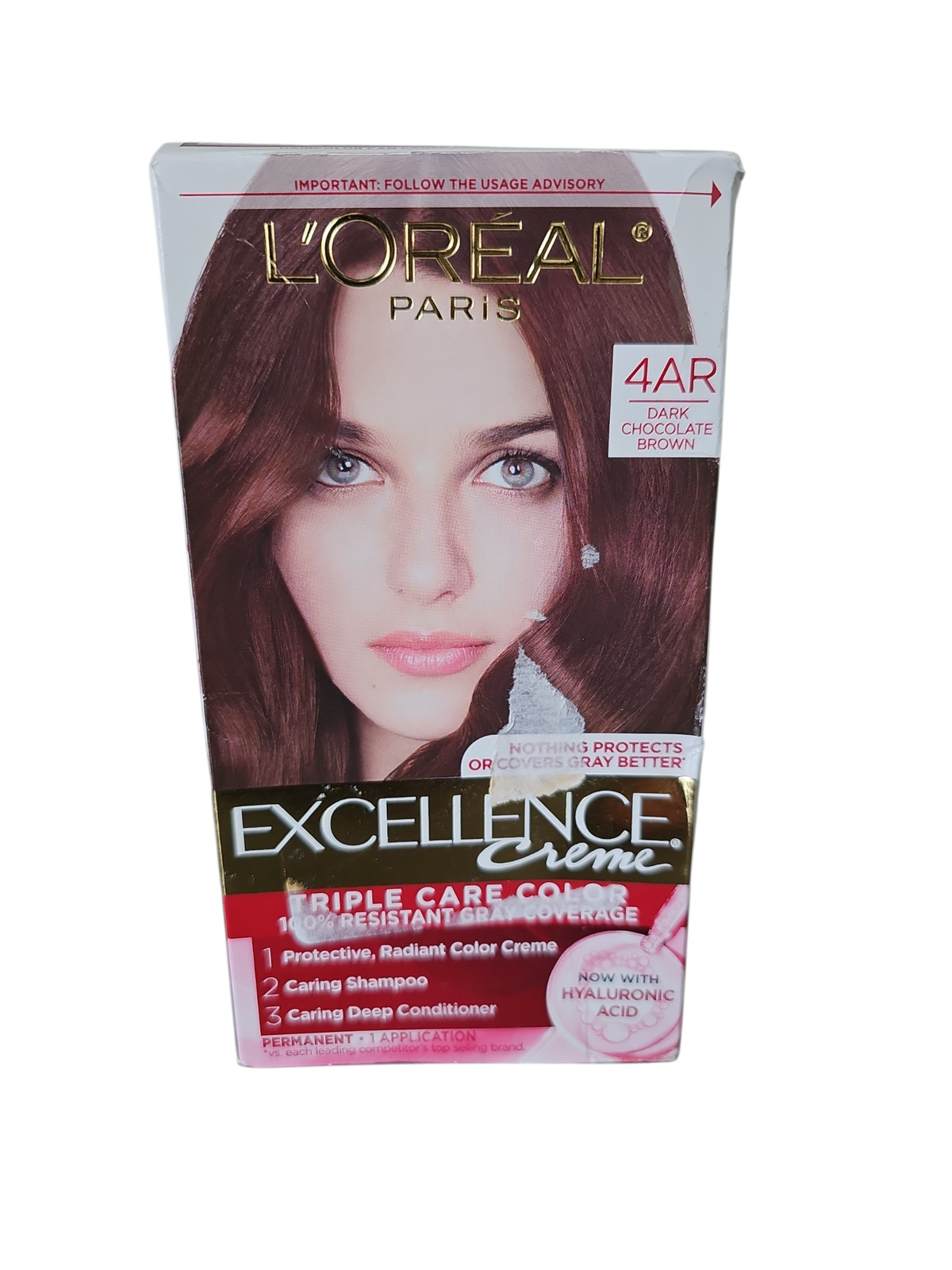L'Oreal Paris Excellence Cr&egrave;me Permanent Hair Dye, 4AR Dark