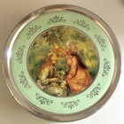 Vintage Victorian Style Tin Canister Renoir Art Round Storage Tin Floral Scene — photo 9