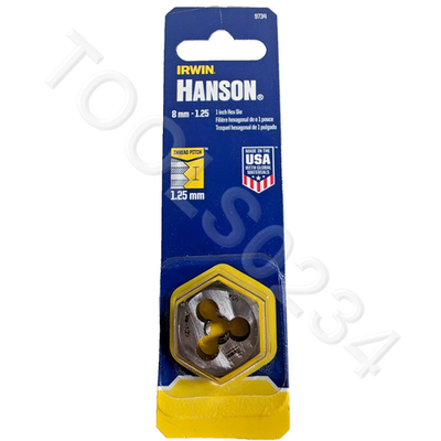 #ad M8 X 1.25 Metric 1quot; Hex Die Irwin Hanson 6634 8MM Carbon Steel USA RH Rethd $10.99