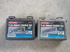 Vintage Craftsman Usa Made 38 Drive 9 Pc Impact Socket Set Metric 9pc Standard