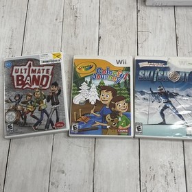 Nintendo Wii Console White Bundle Lot 6 Games 2 Controllers Microphones, Kinect+