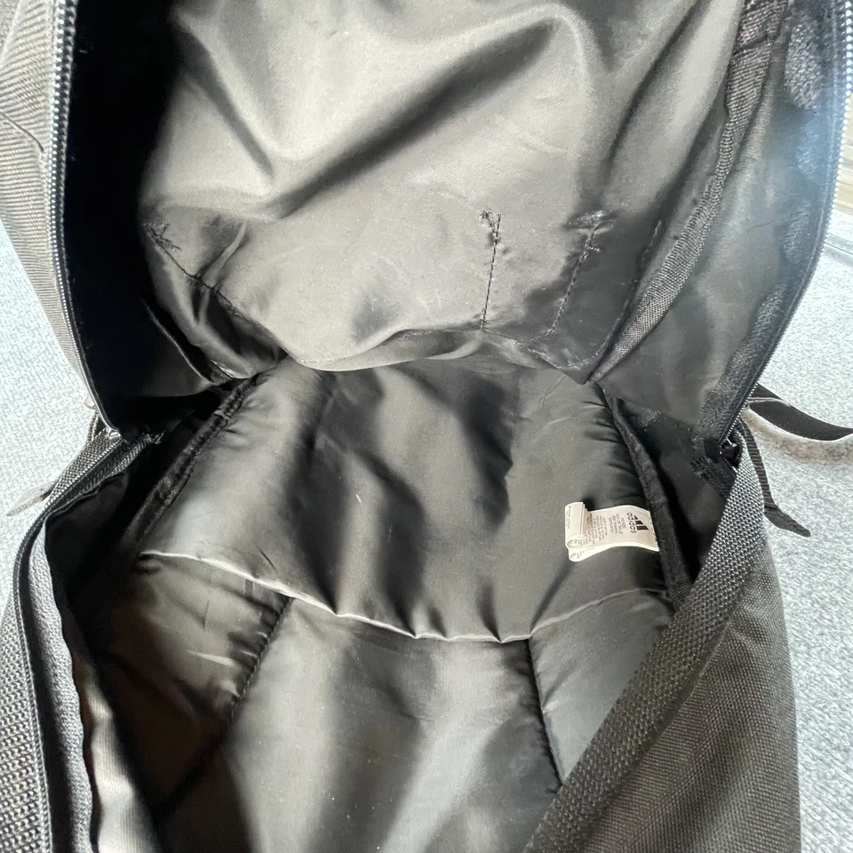 Adidas GoDaddy Mochila Bolso Negro Tres Rayas Logo Computadora Portátil Bolsa para Libros Foto 4 de 4