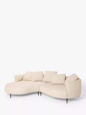 John Lewis Lozenge Grand 5 Seater LHF Chaise End Sofa, Metal Leg, Twisted Boucle