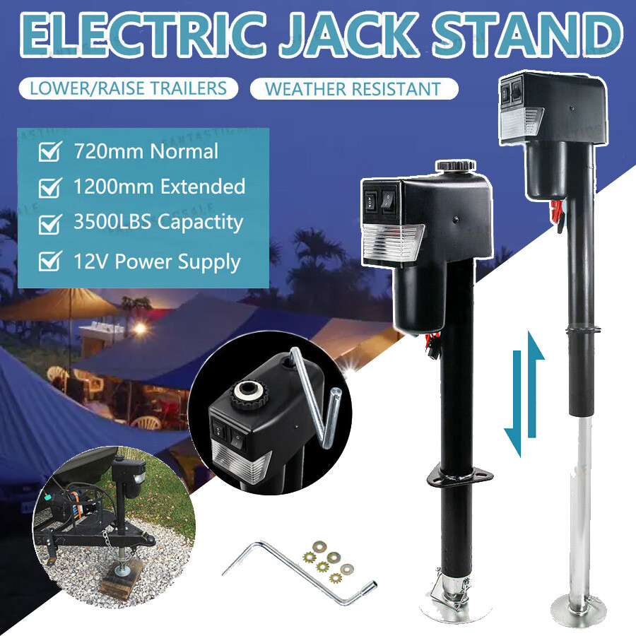 AU Electric Jack Stand Wheel 12v 1587kg Caravan Trailer Boat Stabilizer