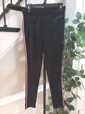 Tommy Hilfiger Women's Black Solid Viscose Elastic Waist Flat Front Pant Size XS