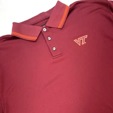 Virginia Tech Hokies Pro Player Shirt Short Sleeve Polo Men XL Burgundy