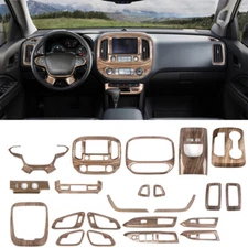 Wood Grain Full Decoration Bezel Trim Cover Accessories For Chevy Colorado 2014+