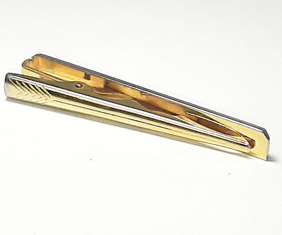 Gold Tie Clip Business Men Accessories Vintage - Image 4 of 4