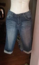 (Gitano)  Denim  Capri's  With Sequinned Back Pockets   Size 16  NNTGS