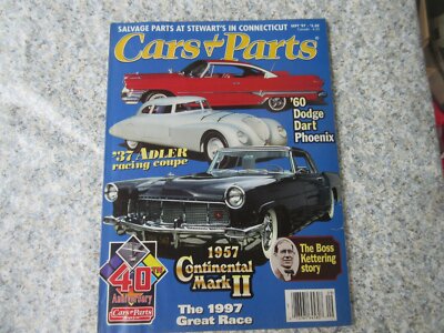 Cars & Parts Magazine -Sept 97 - 60 Dodge Dart - 37 Adler-Plus More  Ships Free
