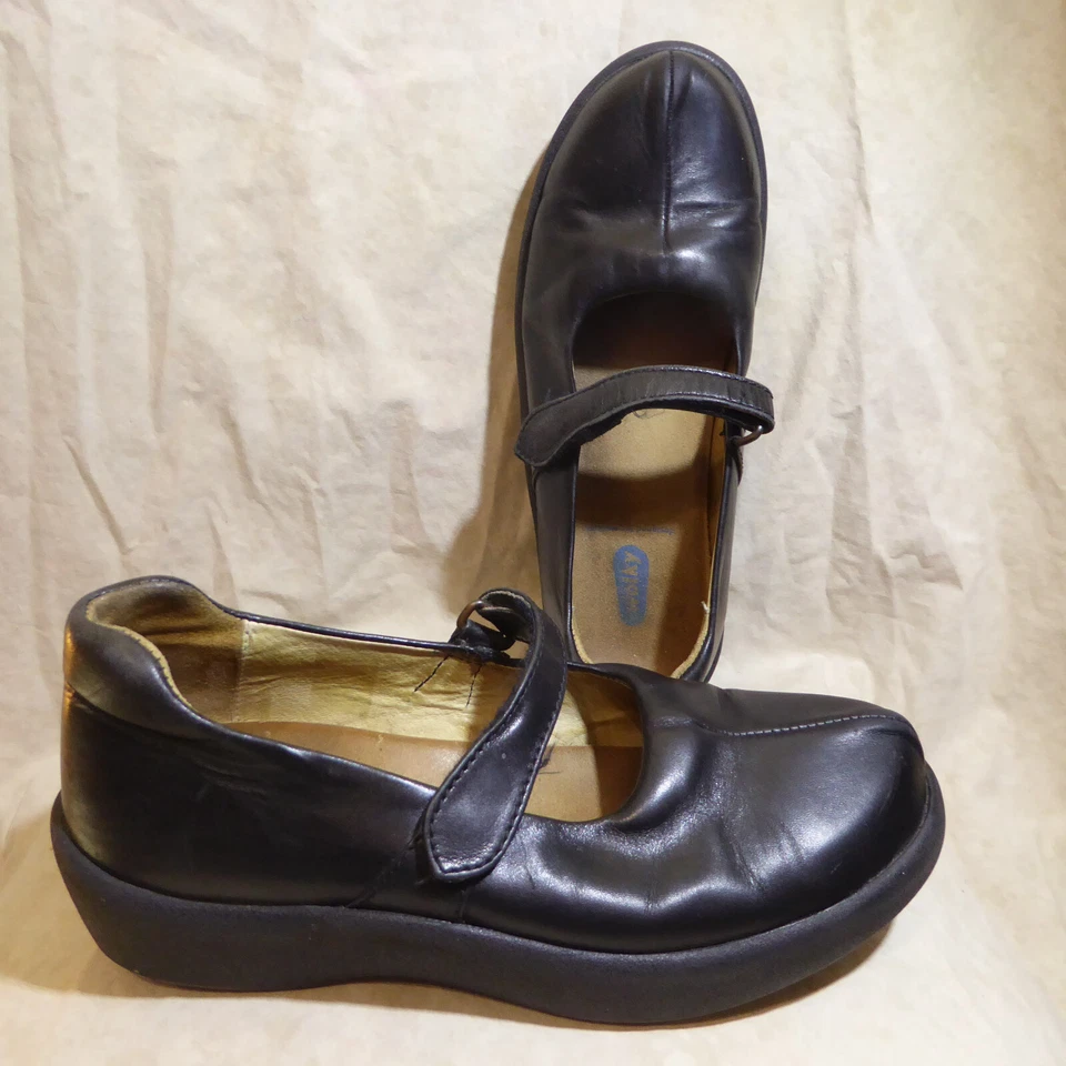 🩰 Wolky UK 专为步行 Mary Jane 木屐设计 9 M 黑色皮革;Adj 皮带 — 第 2/4 张图片