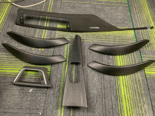 7PC BMW F30 F31 F34 M PERFORMANCE CARBON FIBER ALCANTARA INTERIOR TRIM LHD - Picture 1 of 8