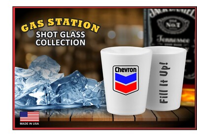 Gas Station Emblem Logo Collectible Shot Glasses - NEW