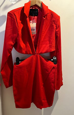 Kaiia Dress Size 12 New Red Blazer Cut Out Long Sleeve Party Going Out Sexy