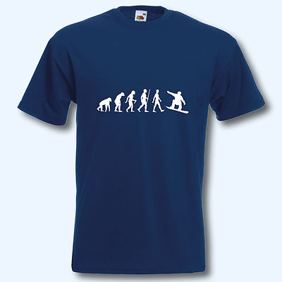 T-Shirt Evolution Snowboard Fun-Shirt Wintersport T-Shirt Apres Ski