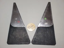 Vintage Stainless Steel Rubber Mud Flaps Splash Guards Chrome Ford Chevy Dodge