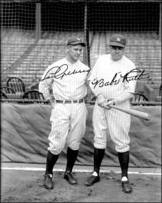 Lou Gehrig Babe Ruth Autographed Reprint Photo 8x10 - 1927 Yankees #6