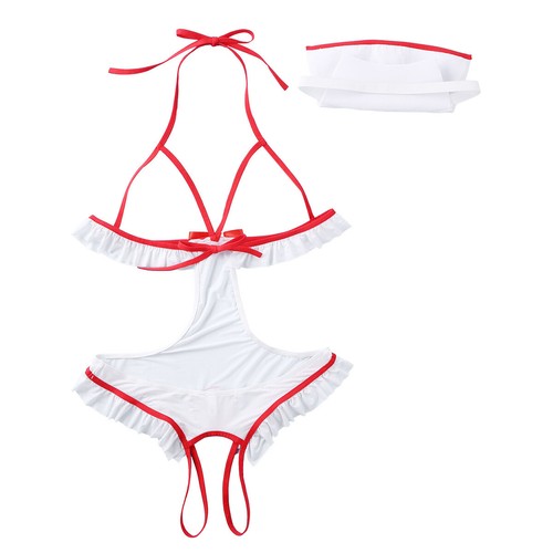 Women's Sexy Nurse Cosplay Costume Doctor Role Play Uniform Dress Outfit - Picture 53 of 65
